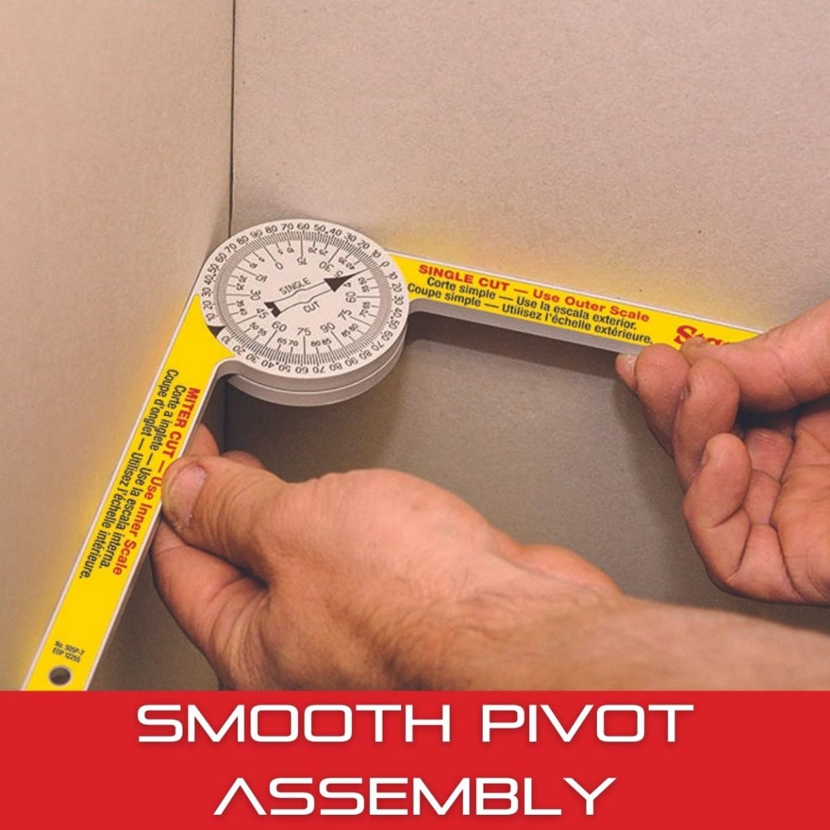 Starrett ProSite Miter Protractor Angle Finder with Two Laser Engraved Scales - Ideal for Carpenters, Plumbers, and DIY Home Improvement - 7" Narrow Plastic - 505P-7