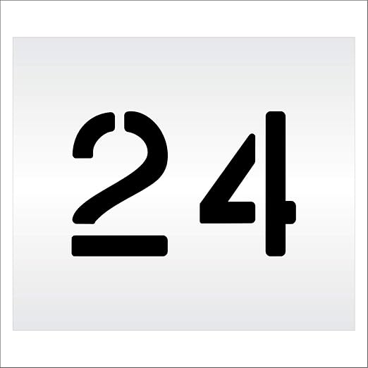 Pavement, Curb, and WheelStop Stencils - 6 inch Double Number Stencil - (24) - 6" x 9" x 1/16" (63 mil) - Light-Duty