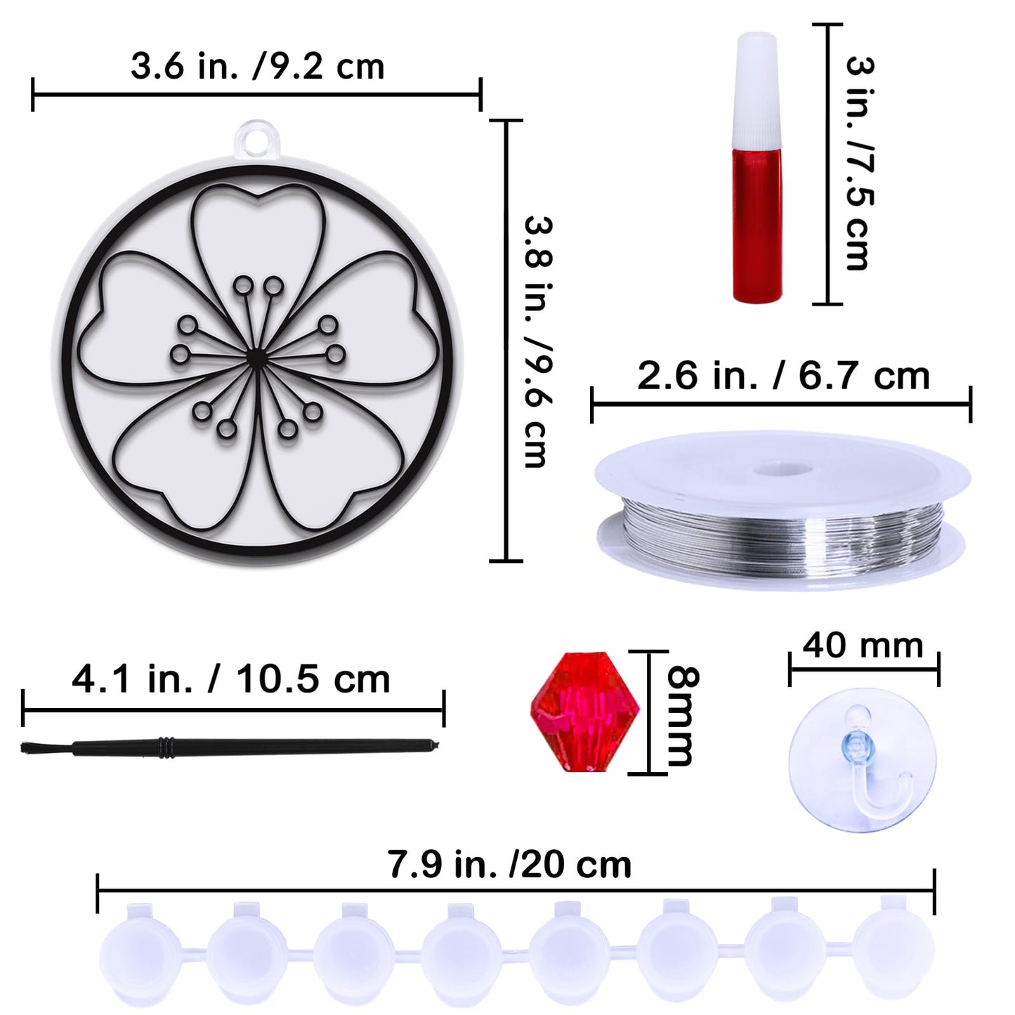 Winlyn 24 Set Spring Flower Suncatchers Ornaments Decorations DIY Window Paint Art Kit for Kids Classroom Activities Party Favors