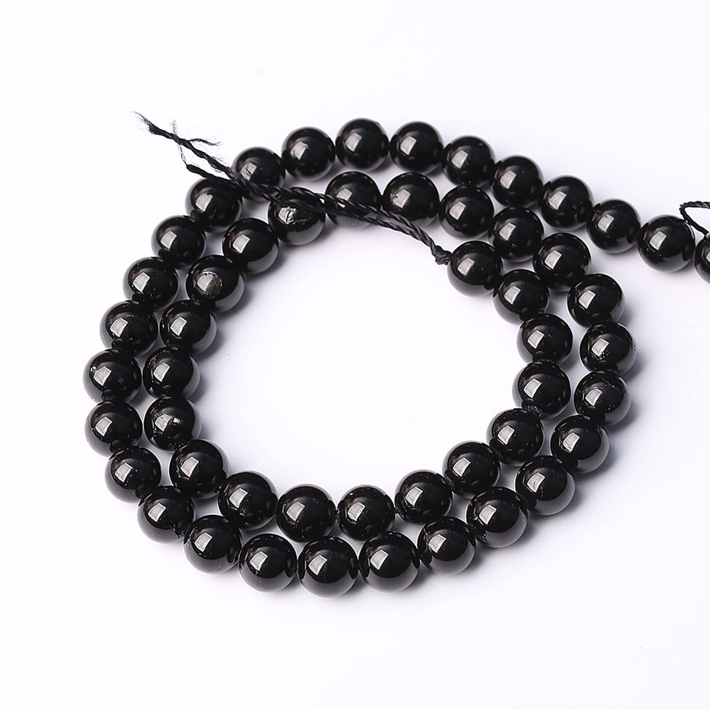 60pcs 6mm AAAA Natural Black Tourmaline Gemstone Beads Round Loose Beads for Jewelry Making DIY Bracelet Necklace