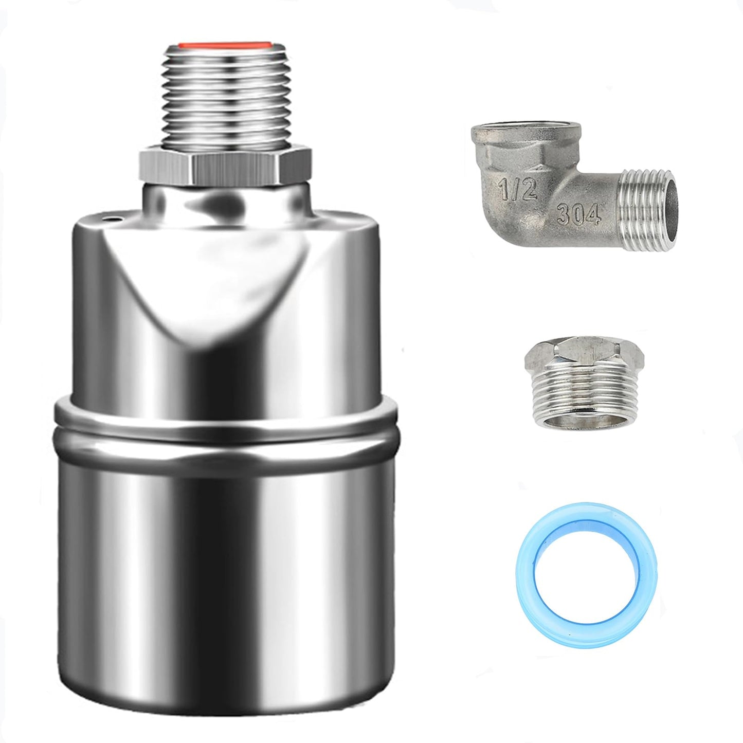 PETCHOR 304 Stainless Steel Fully Automatic Water Level Control Float Valve, 1/2" 3/4''Float Ball Valve, Auto Float Water Shut off Valve for Pool, Water Tank, Livestock Troughs, Fish Pond