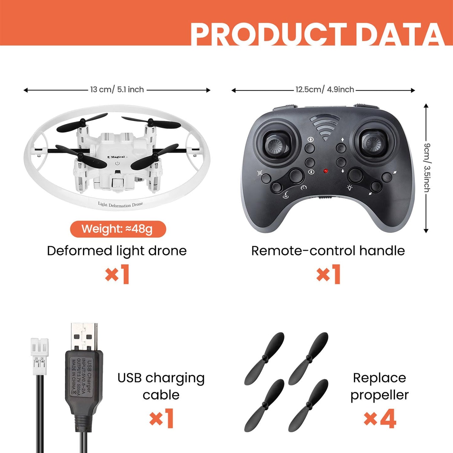RC Drone for Kids, 360° Rotating LED Light–10 Dynamic Patterns, Beginners Indoor Small Helicopter Plane/Quadcopter, Boys and Girls Birthday and Xmas Gifts Toys