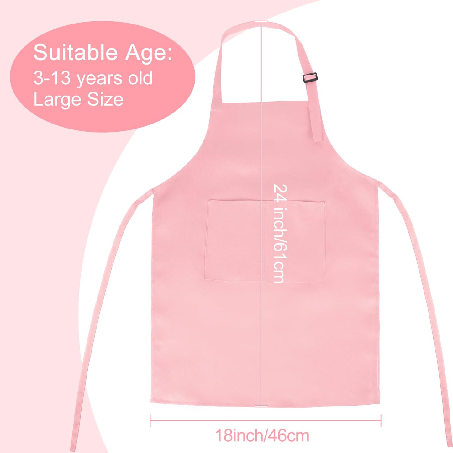 Bouiexye 20 Pack Kids Apron Adjustable Children Apron with 2 Pockets Children Chef Painting Aprons for Cooking Baking Painting Crafts Making