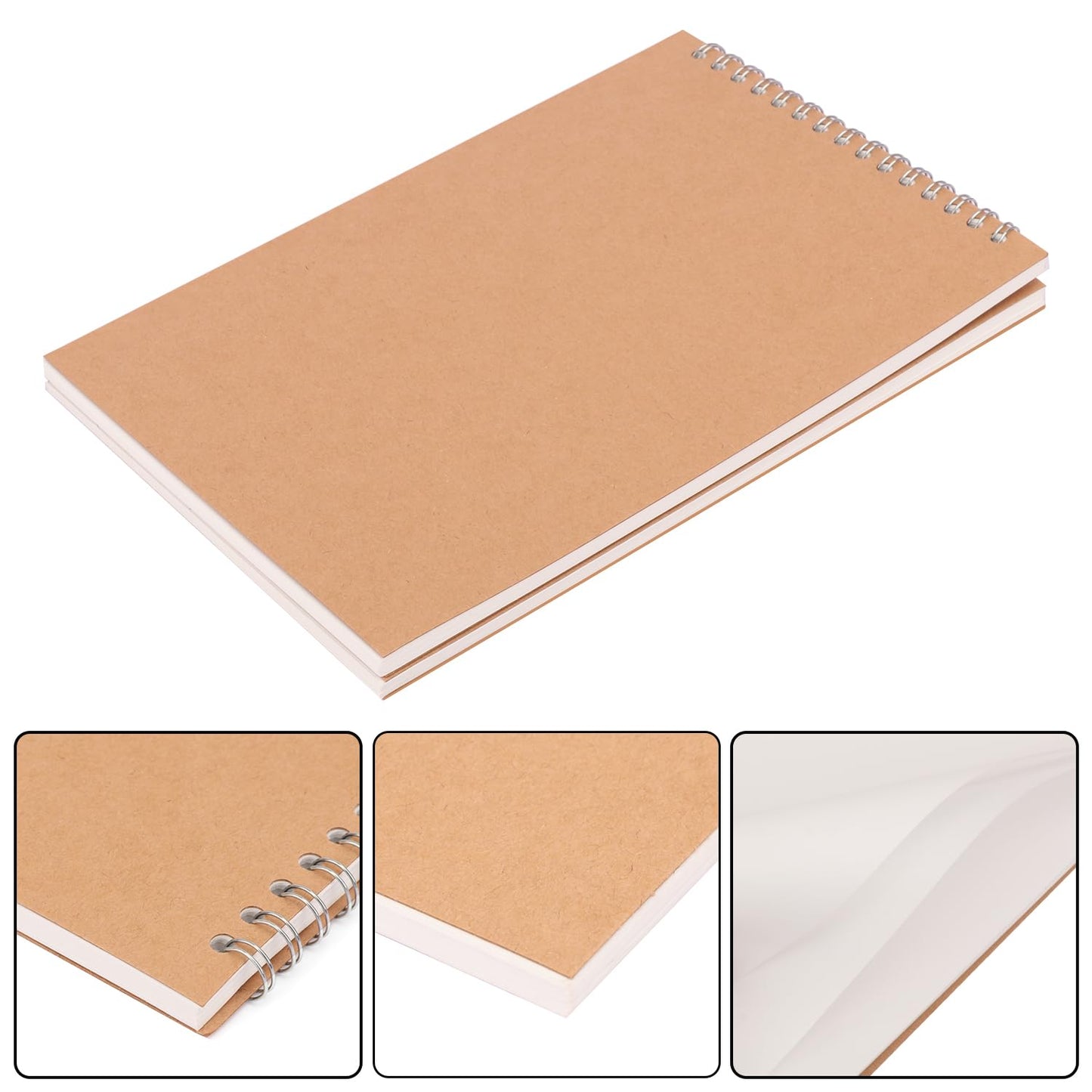 IHDYPPEW 22 Pack Top Spiral Sketch Book, 8.4"x5.7" A5 Unlined Blank Notebook for Scrapbooking, Nature Journaling, and Drawing - Durable, Portable & Versatile Sketch Pad(80 Sheets -160 Pages)