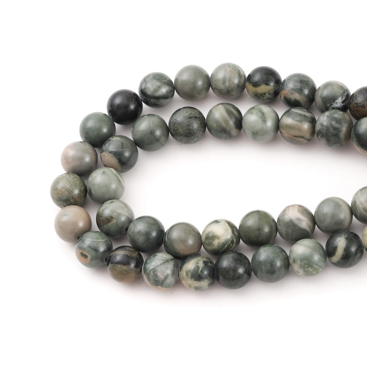 6mm 60pcs DIY Natural Sinkiang Jade Stone Beads Round Healing Crystal Gemstone Loose Beads for Jewelry Making Handmade Bracelet Necklace