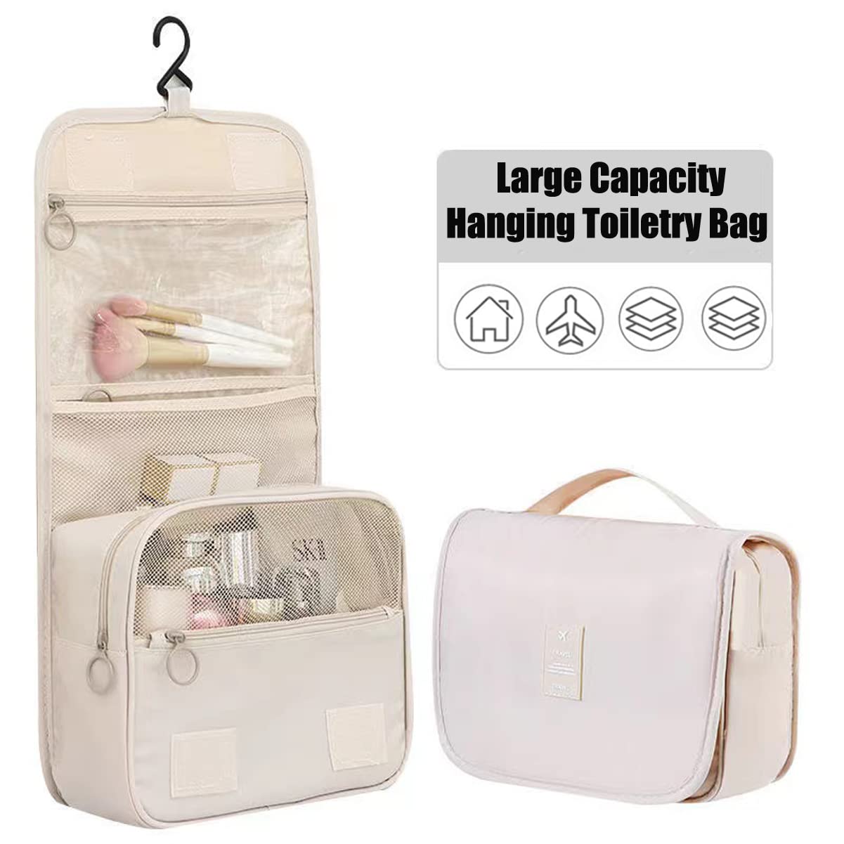 Xducom 8 Set Packing Cubes, Travel Luggage Packing Organizers (Beige)