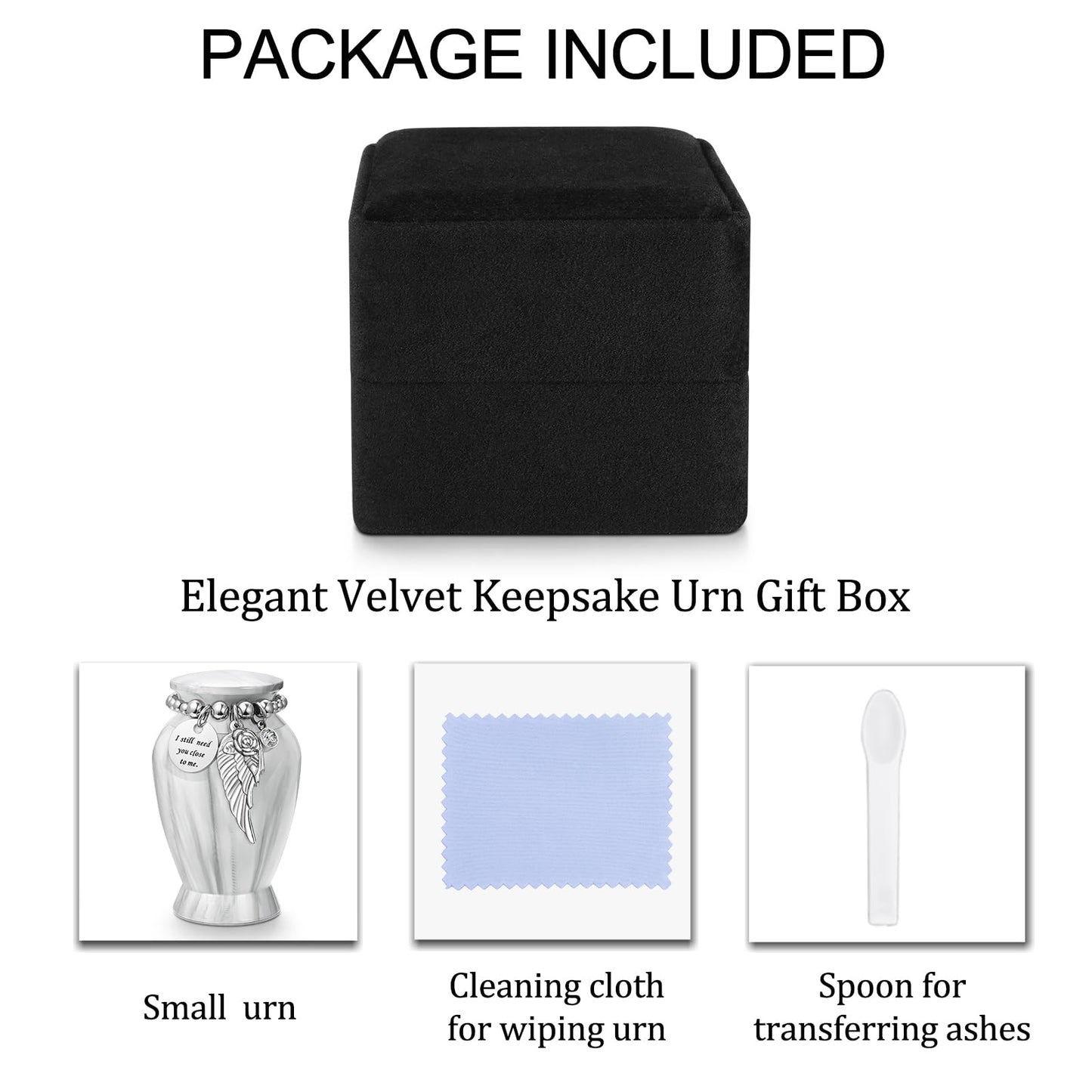 Dletay Small Urns for Human Ashes Keepsake with Box 2.85 Inch Memorial Mini Cremation Urn for Women Men Aluminum Decorative Funeral Urns - Marble White