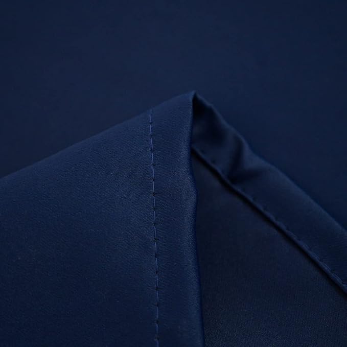 Pickluc Navy Blue Cafe Half Window Curtain, 36 Inches Length, Rod Pocket Small Kitchen Curtain, Short Blackout for Small Window, 30" Wide and 36" Long, 2 Panels