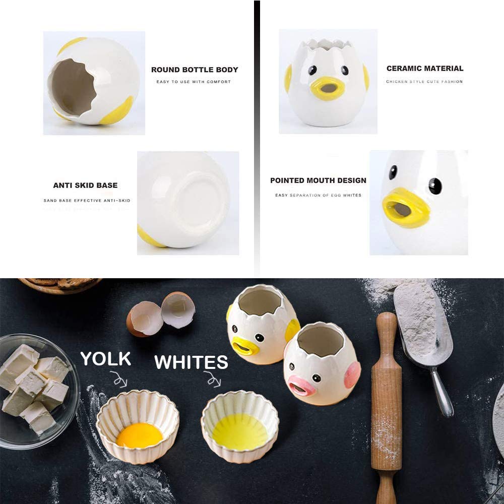 L7HWDP Egg Separator, Yellow, Ceramic, 3x3 Inches, 4.3 OZ
