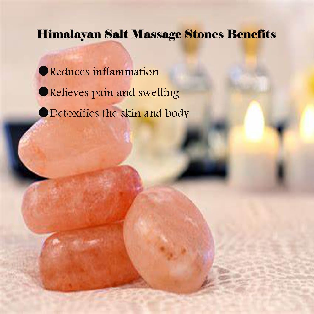 Windfulogo 6Pc Hot Massage Stones Set Himalayan Salt Heated Warmer Stone for Spa Massage