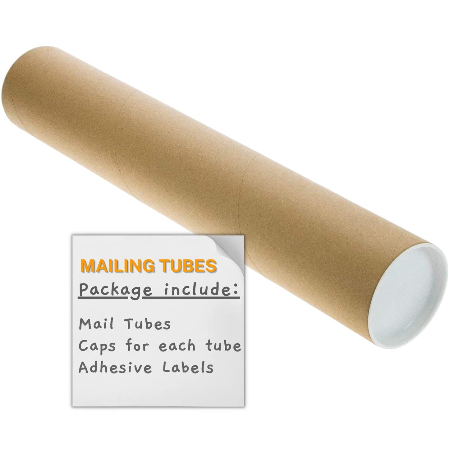 SAVUK Mailing Tubes with Plastic Caps Shipping Cardboard Blueprints Artwork Poster Extra Heavy-Duty Thickness Posters, Art Prints Multipurpose Documents Storing (1 Pack) 2x24 inch