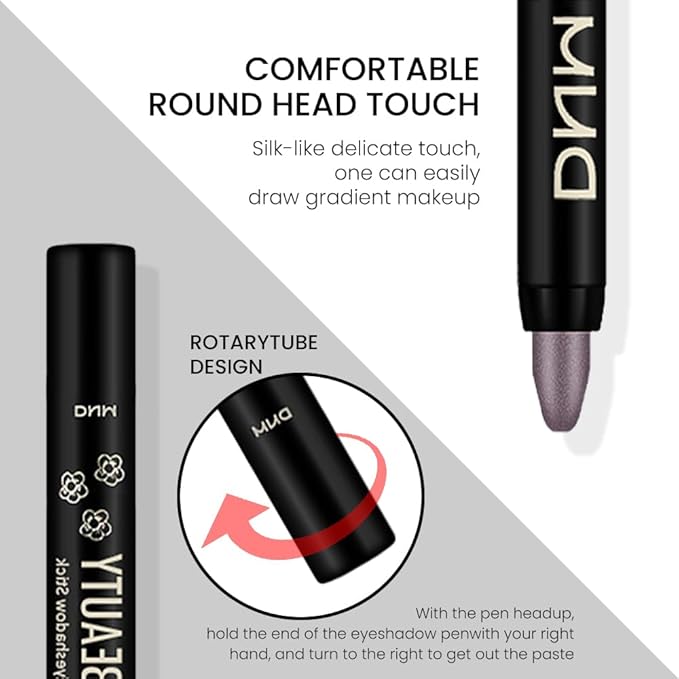 evpct Smoky Amethyst Shimmer Cream Eye Shadow Brightener Sticks Set for Eyes, Smoky Shimmery Matte Pencil Eye shadow Applicator Stick Pen Palette Makeup Waterproof sombras en crema para ojos 24#