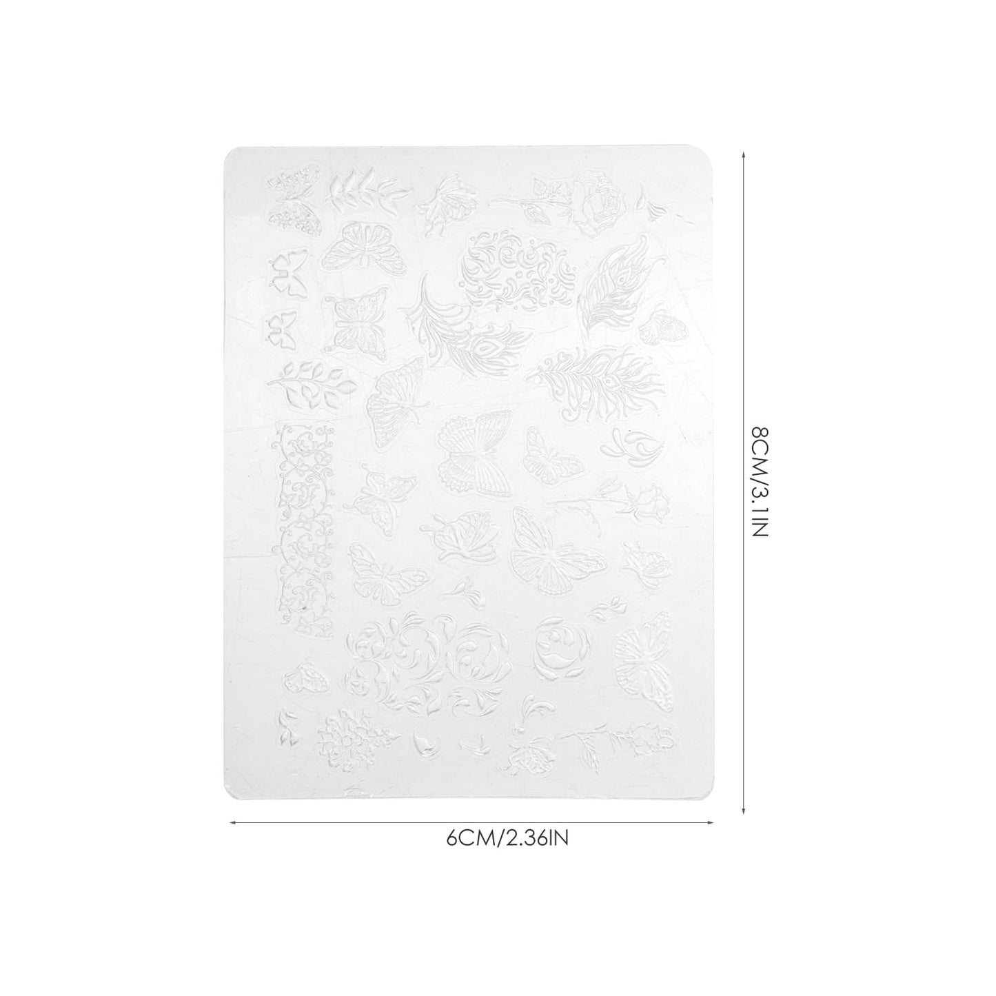 FRCOLOR Nail Art Silicone Stamping Plates 2 Pcs 3.14X2.36 Inch Nail Template Set with 3D Embossed Patterns for DIY Manicure Pedicure Art Molds