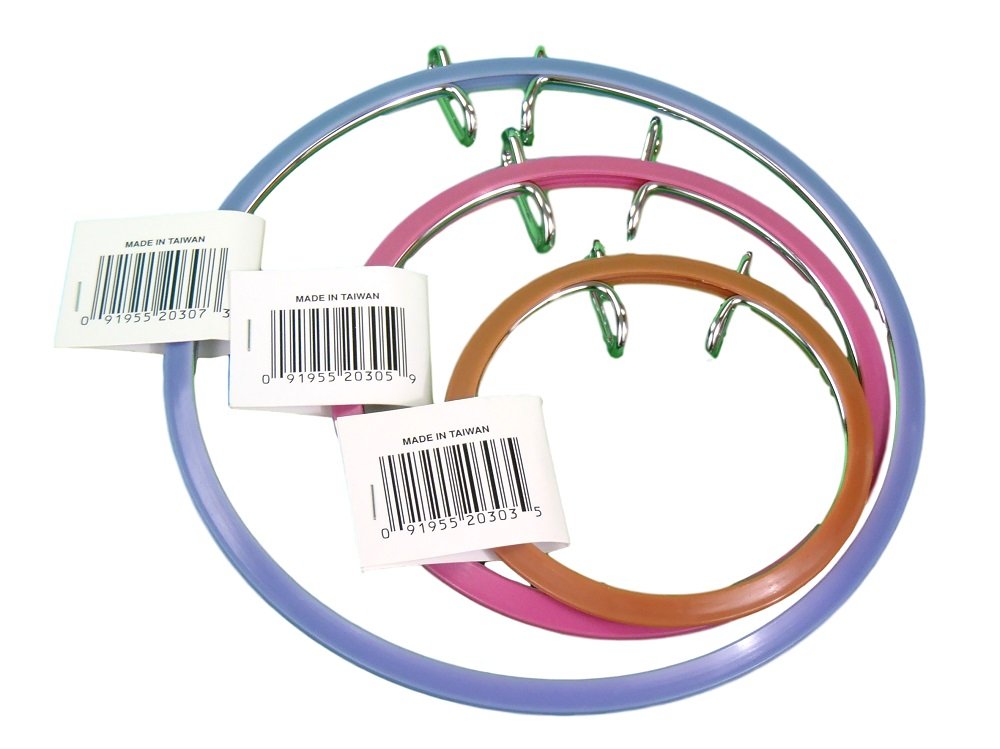 Frank A. Edmunds Assortment, 3.5-inch, 5-inch and 7-inch Spring Tension Embroidery Hoops,CNSTH-A3557, Set of 3