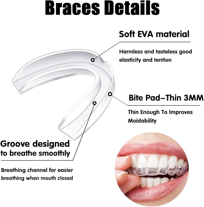 Mouth Guard for Grinding Teeth, Dental Guard, 2 Sizes 4 Pieces, Stops Bruxism Night Guard, Clenching Mouthguard