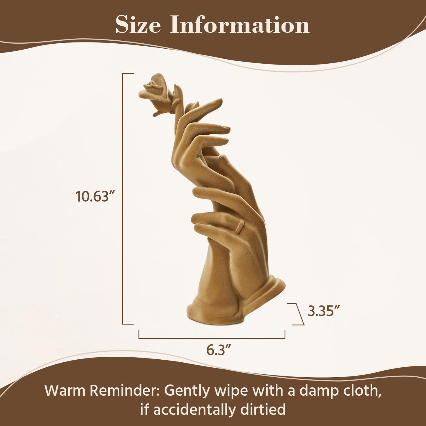 FOLKOR LIFE Romantic Couple Statue with Rose, Modern Love Figurine for Home Decor, Symbol of Love & Commitment, Anniversary Wedding Gift for Couples, Bedroom Living Room Shelf Decoration (Brown)