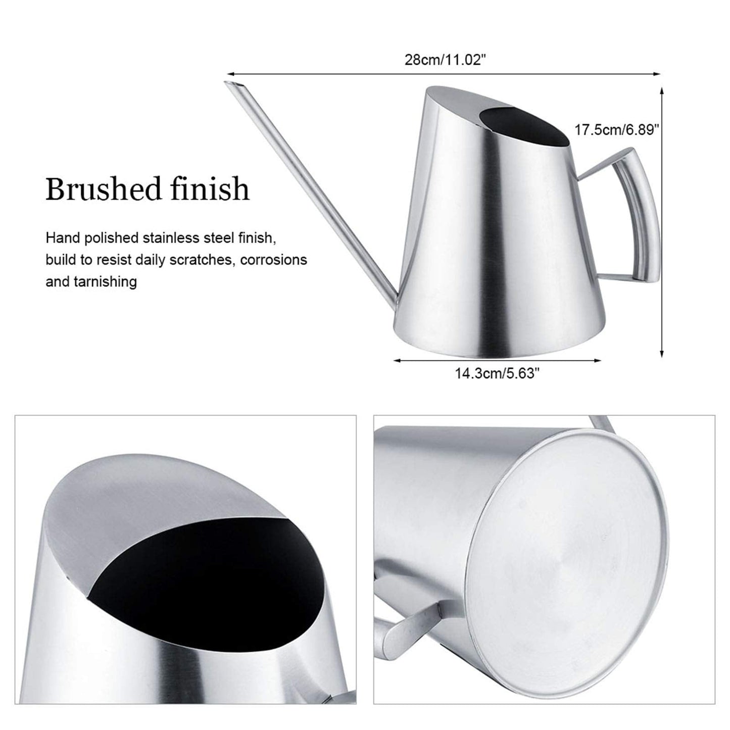 XHTLLO 1500ml Stainless Steel Wateannulus Can Brushed Garden Planting Indoor Outdoor