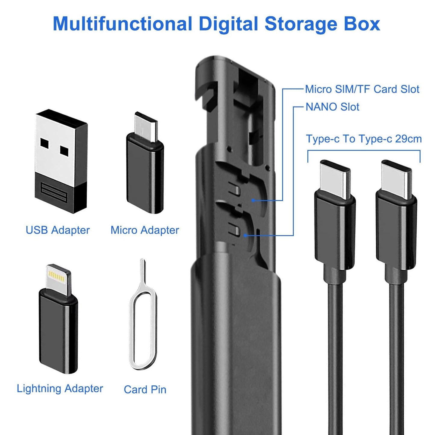Multi USB Charging Adapter Cable & Conversion Set, USB A to Type C & Lightning Adapter, 60W Fast Charging & Data Transfer Cable