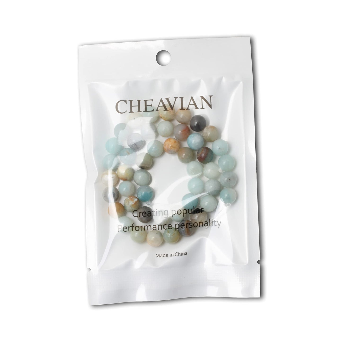 CHEAVIAN 45PCS 8mm Natural Mix Color Amazonite Gemstone Round Loose Beads Stone Beads for Jewelry Making DIY 1 Strand 15"