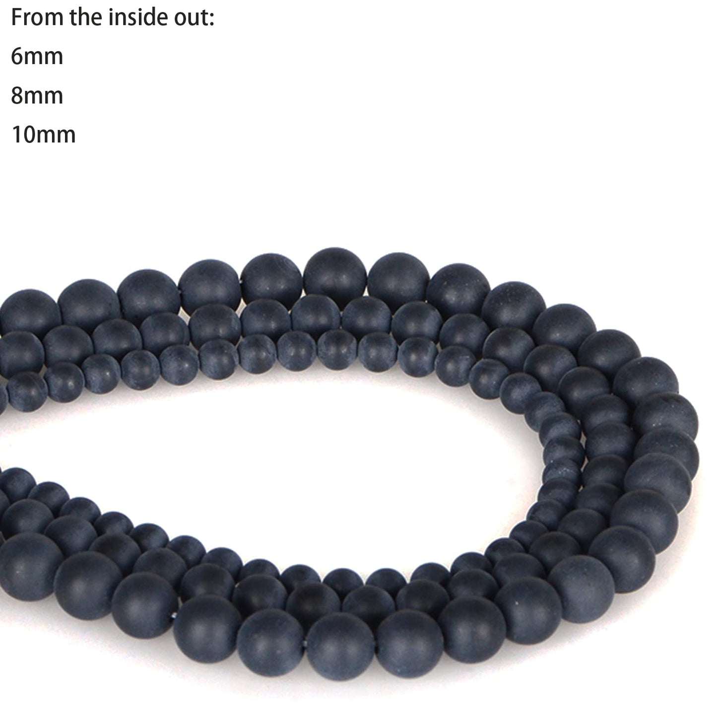 ICAI Beads（Matte Onyx） Natural Stone Gemstone Round Loose Beads Crystal Energy Stone Healing Power for Jewelry Making DIY,1 Strand 35-37pcs（10mm）