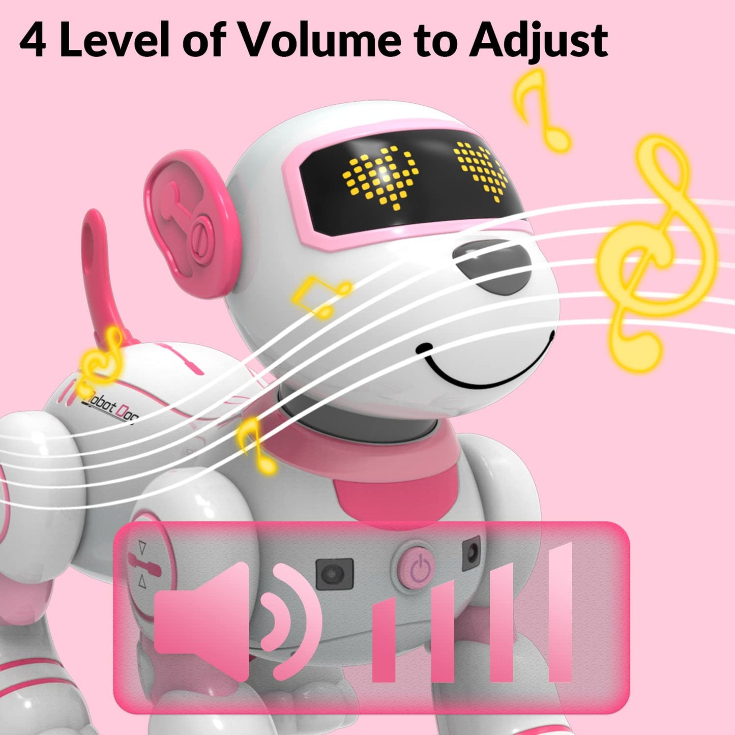 STEMTRON Programmable Remote Control Robot Cat Robot Dog for Kids, Interactive Robotic Dog Robotic Cat, Robo Dog Robo Cat, RC Robot with Touch Sensing, LED Eyes, Dance & Music