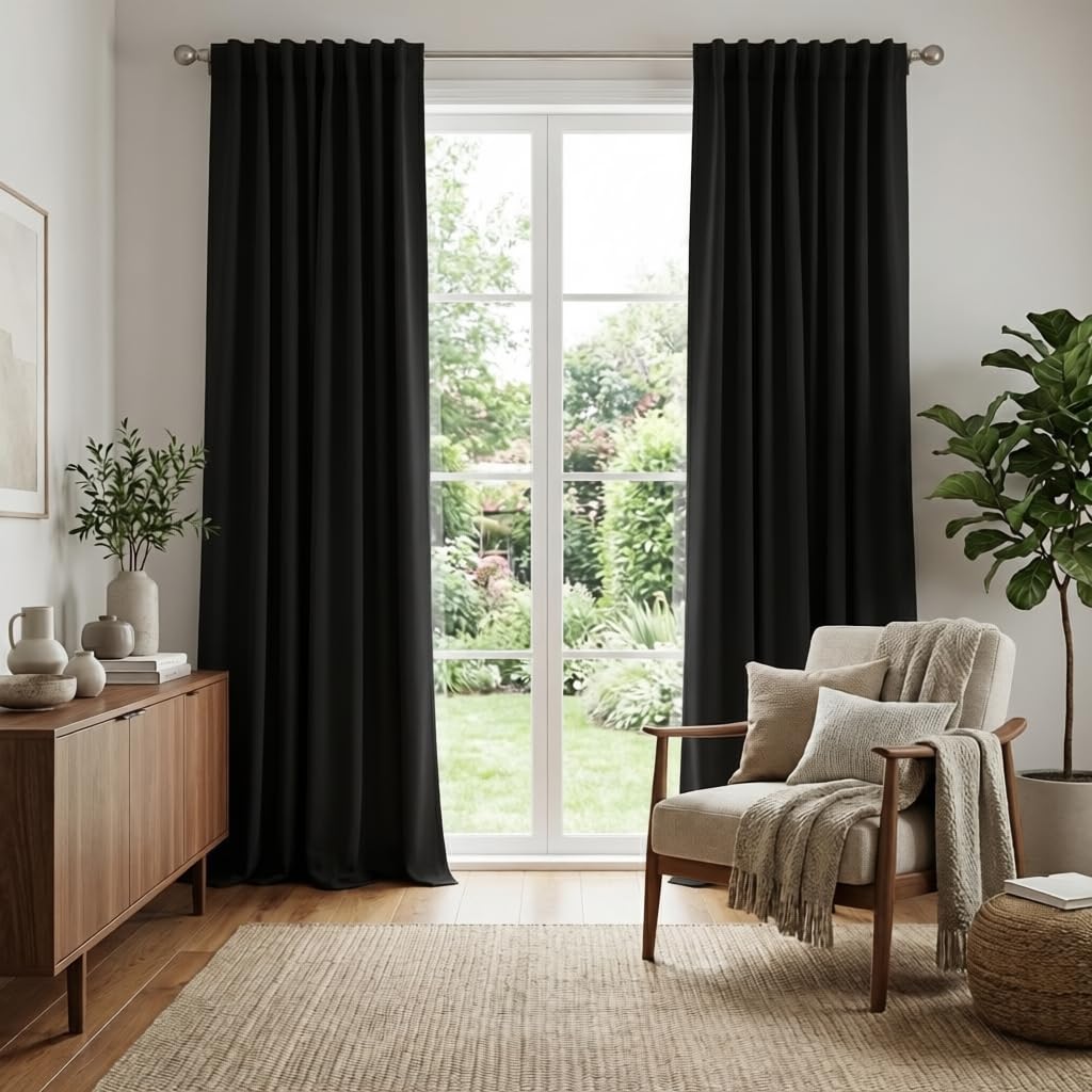 Long Blackout Curtains for Living Room 95 inches Long (2 Count)