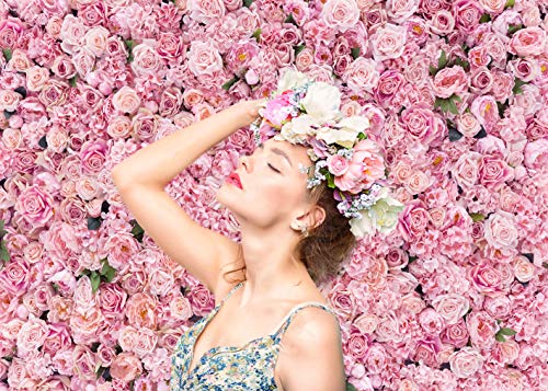 10x8ft Pink Rose Wall Background Spring Pink Flowers Backdrops Girls Women Birthday Party Weeding Bridal Shower Anniversary Ceremony Decor - size: 10 x 8 ft