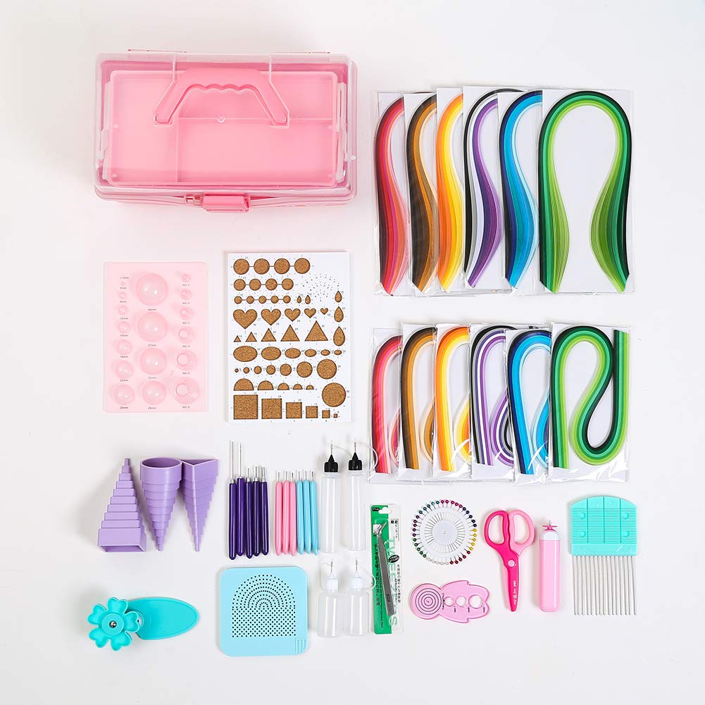 IMISNO Paper Quilling Kits - All-in-One Quilling Tools Supplies,Paper Crimper,DIY Crafts Quilling Paper Strips for Beginners to Advanced Users, Teaching with Manual