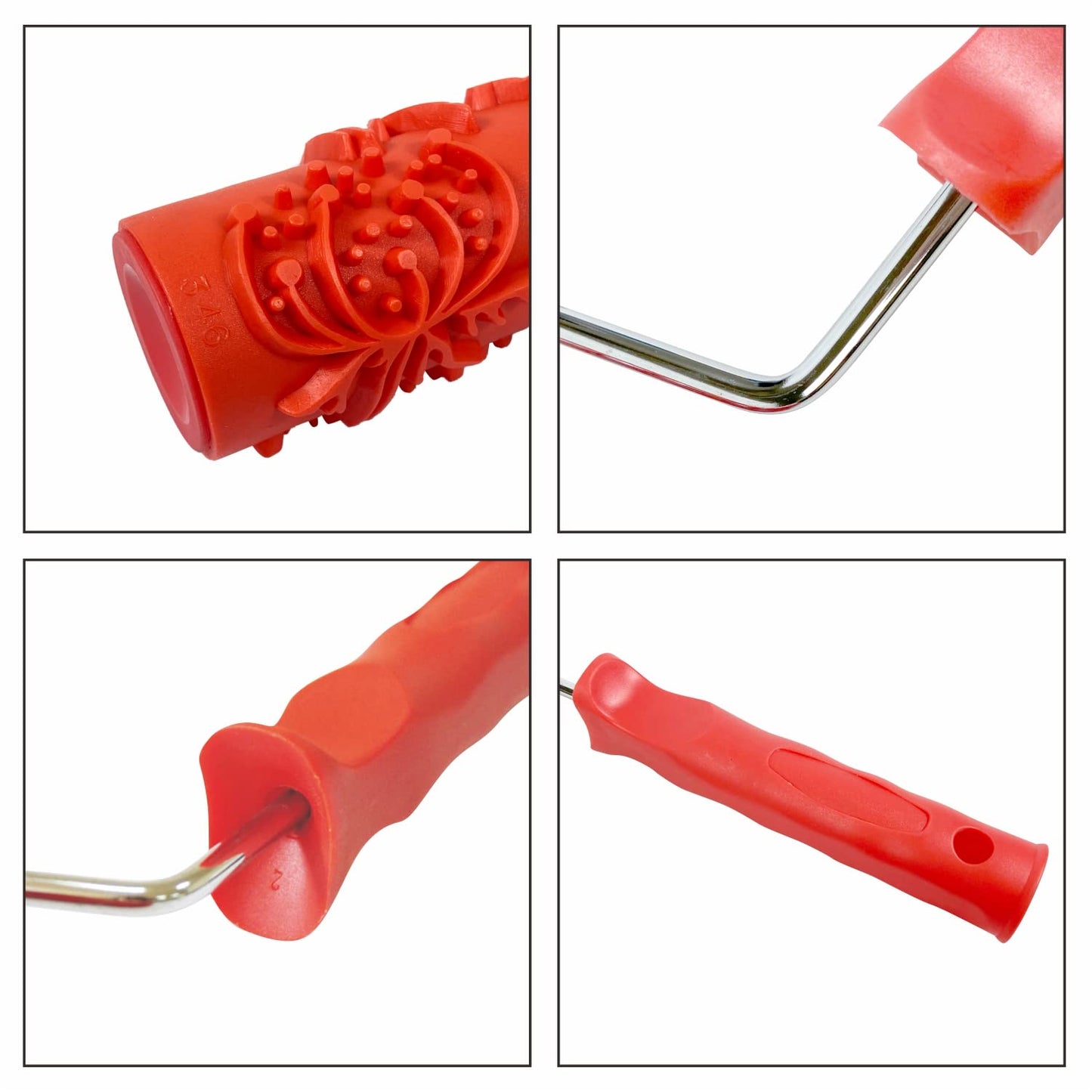 Hanroy 7'' Patterned Paint Roller for Wall Decoration Classic Brick Embossing Texture Rubber Roller Decorative Household DIY Paint Art Tool for Wall Decoration(EG346T)