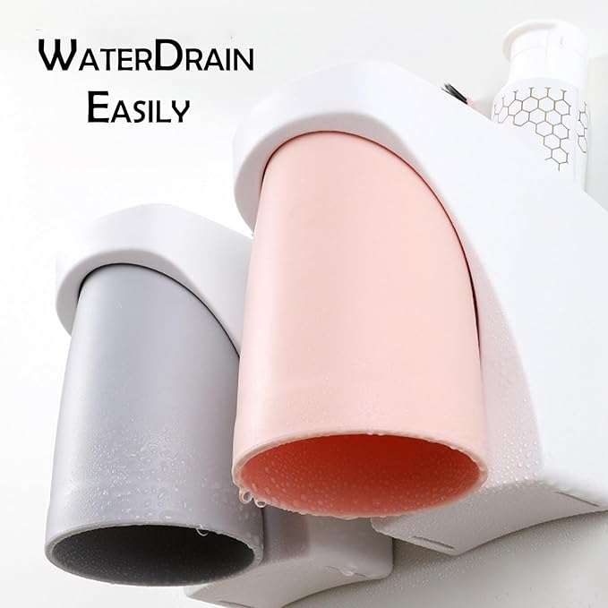 Toothbrush Holder Wall Mounted Suction Cup Set, sgzscl Bathroom Storage Organizer Space Saving for Family Members Father Mother and Son/Daughter (Noblewhite)