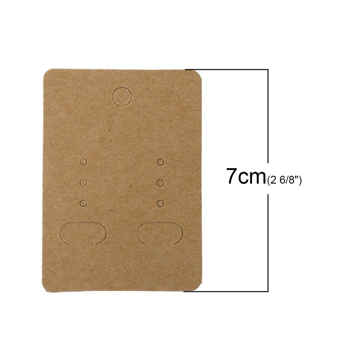 Paper Jewelry Earrings Ear Studs Display Cards Rectangle Light Coffee 7cm(2 6/8") x 5cm(2") (200 Pcs)