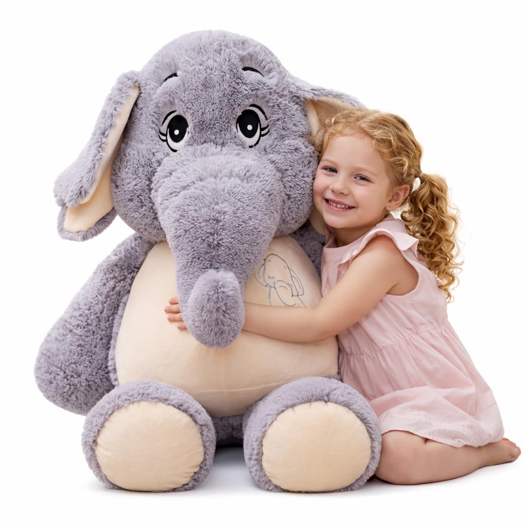 GailiMaiYa Giant Elephant Stuffed Animal 51'',Large Stuffed Elephant Plush Toy Soft Elephant Stuffed Animals for Birthday Mother's Day Christmas