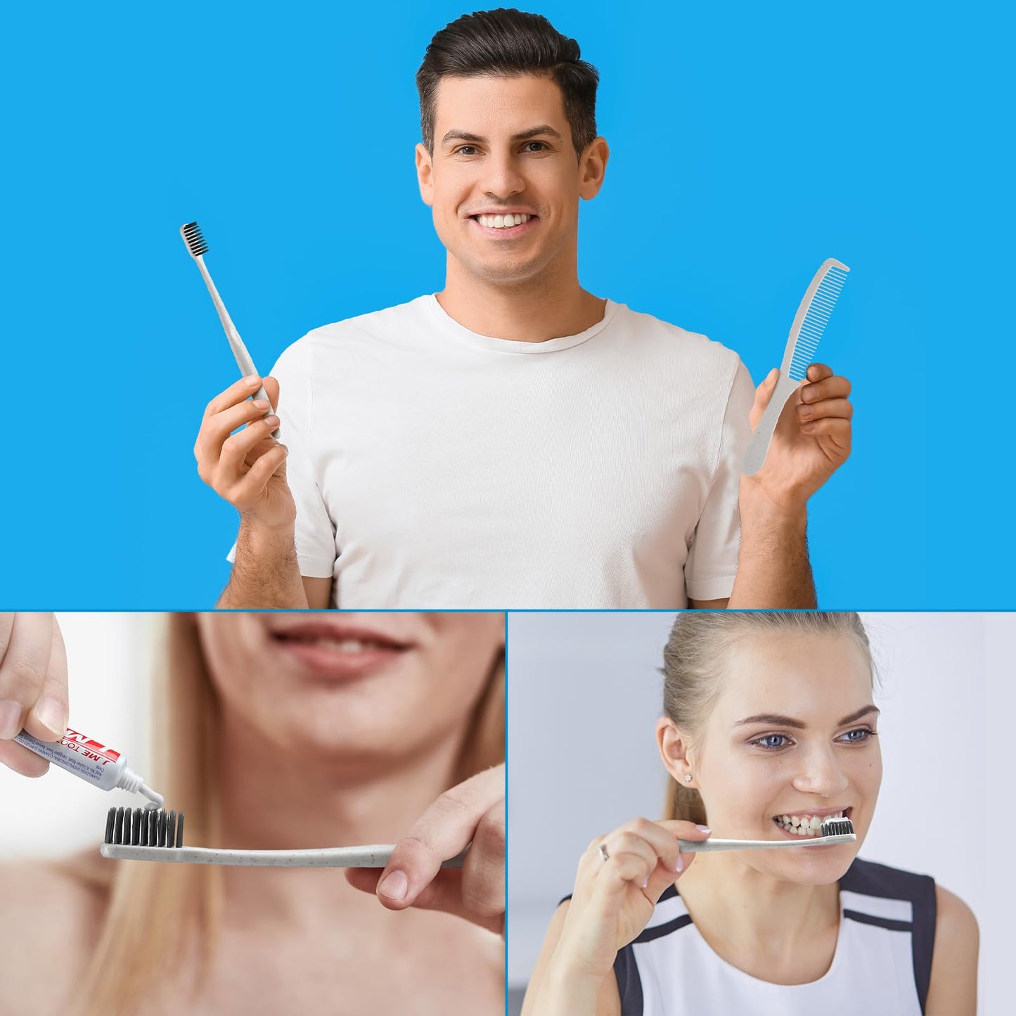 Hushee 96 Sets Bulk Hygiene Kit for Homeless, Includes Shampoo Soap Bar Comb Toothbrushes with Toothpaste Individually Wrapped Basic Toiletry Kits for Travel Charity Hotel Hospitality Industries