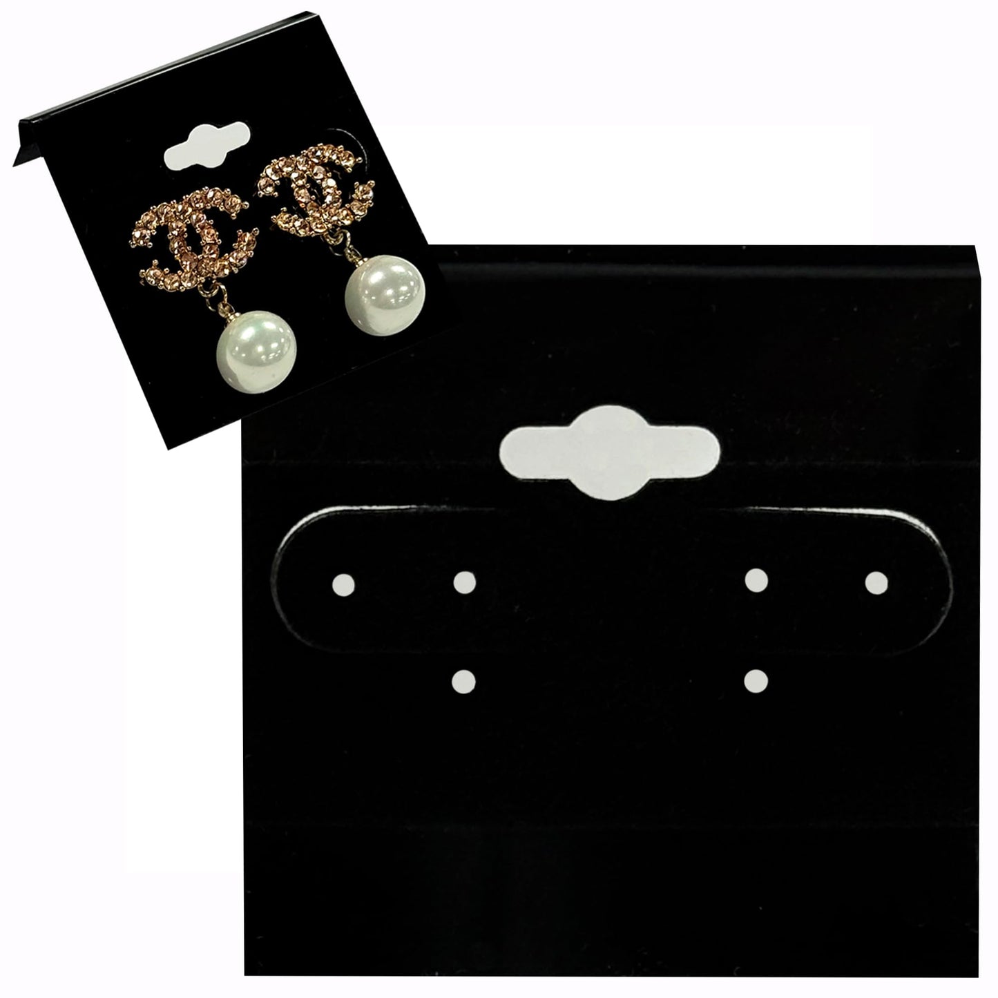 Adorox 200 Piece Black Earring Card Holders with Back Hook – Perfect for Earring Display and Organization