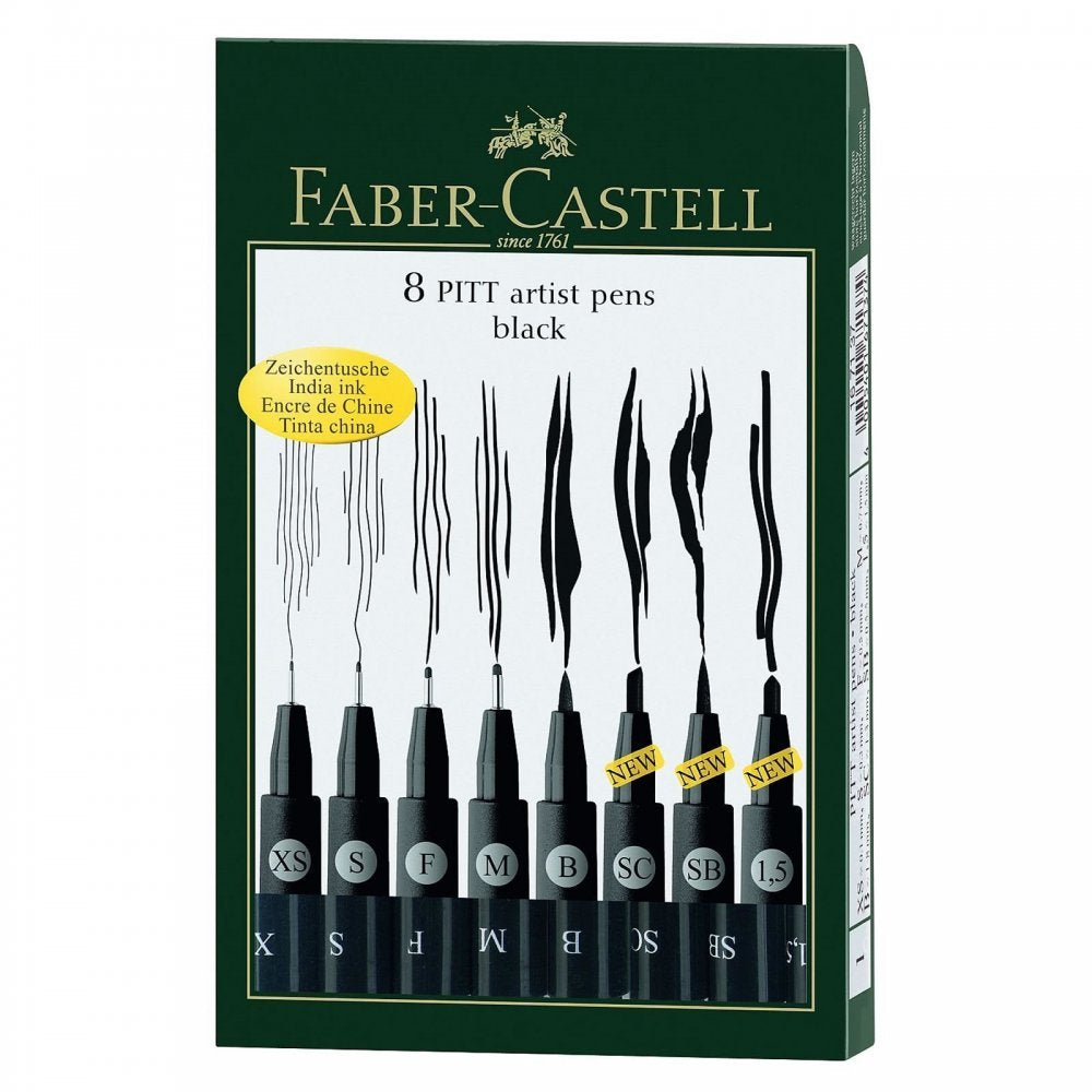 Faber Castell FC167137 Wallet Pitt Pen Nibs Art Set, Assorted