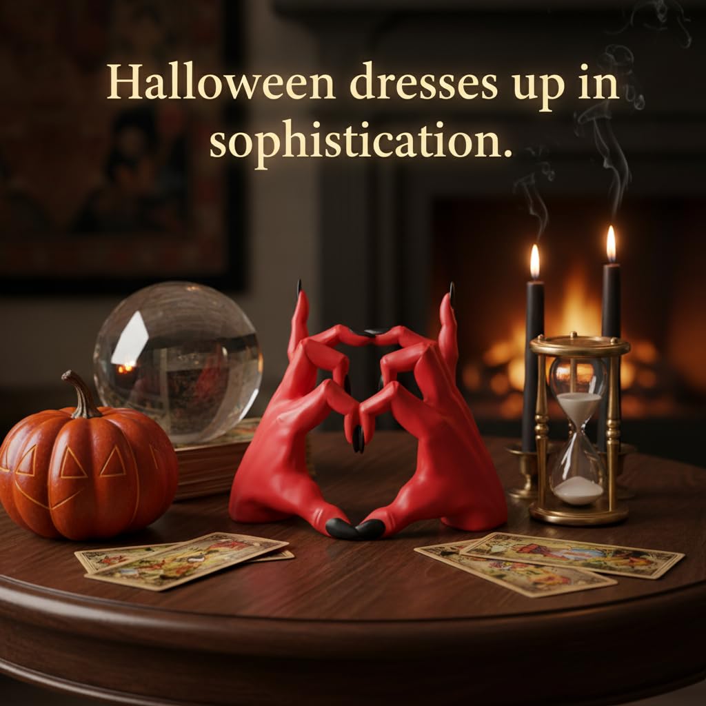 zkulpture Devil Hands Gothic Resin Statue – Romantic & Alternative Unique Gift for Halloween or Valentine’s Day, Dark Home Decor – Design Patent Pending