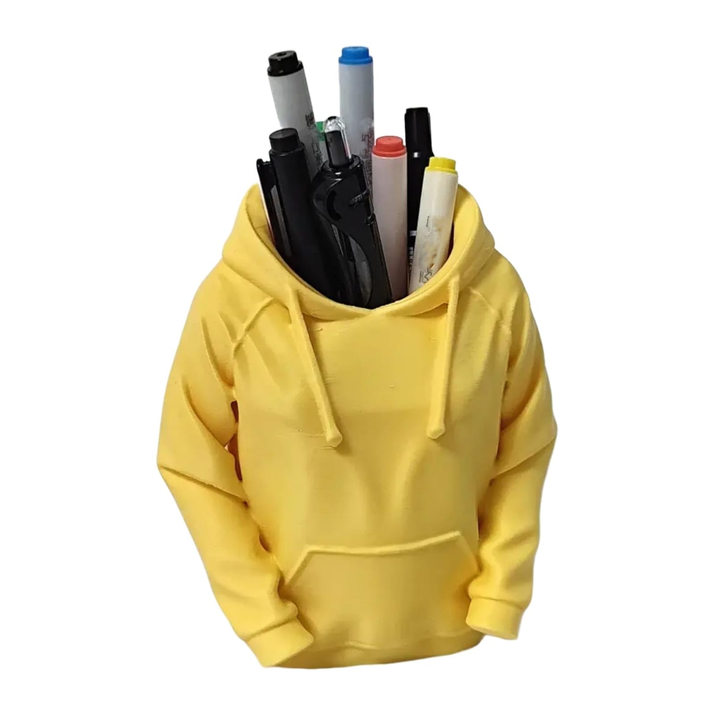 TIME&TRAVE Unique Sweatshirt Pen Holder for Desk, Creative Pencil Holder Desk Organizers, Office Supplies Decorations Idea Gift for Men Women Kids(Yellow)