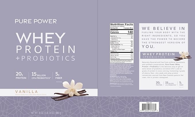 DR MERCOLA Pure Power Protein Supplement, Vanilla, 15 Ounce