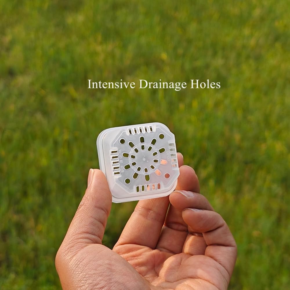 BangQiao 200 Pack 1.95 Inch Tiny Clear Plastic Square Nursery and Seedling Pot, Mini Transplant Seed Starter Planter with Drain Hole for Germination, Herb, Succulent
