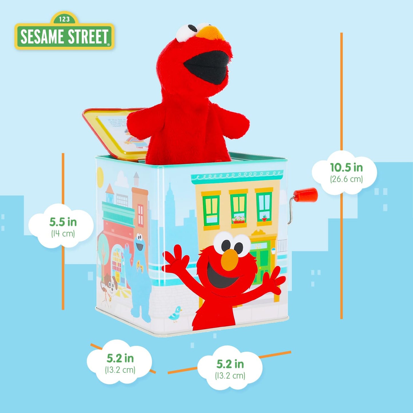 Kids Preferred Sesame Street Jack in the Box - Elmo Plush Toy for Toddlers 1-3, Developmental Toy