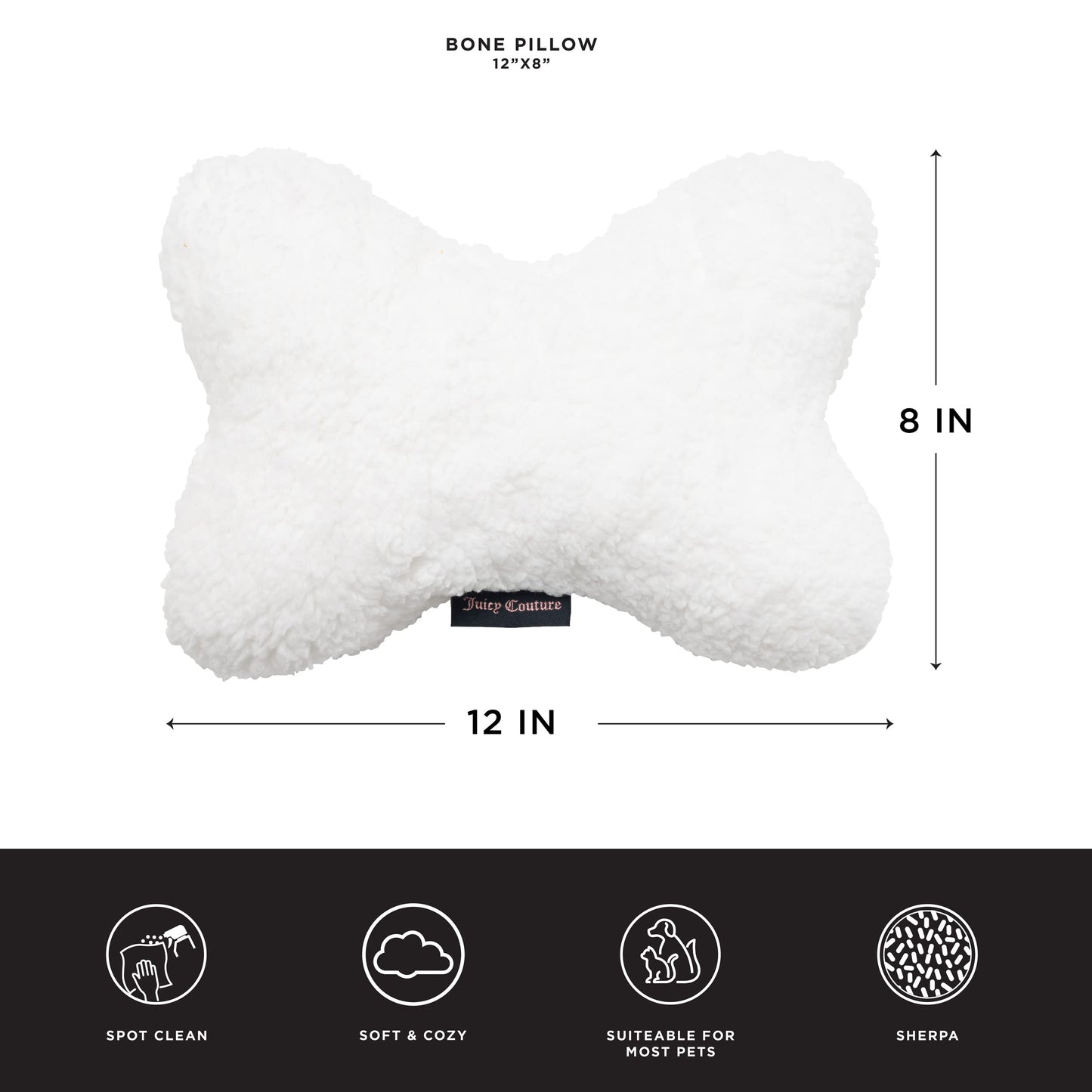 Juicy Couture Grey Paws and Stripes Dog Blanket with Sherpa Bone Shaped Pillow – Plush Puppy Blanket Throw, Breathable, Lightweight, Machine Washable, Cat Blanket for Small Medium & Large Pets