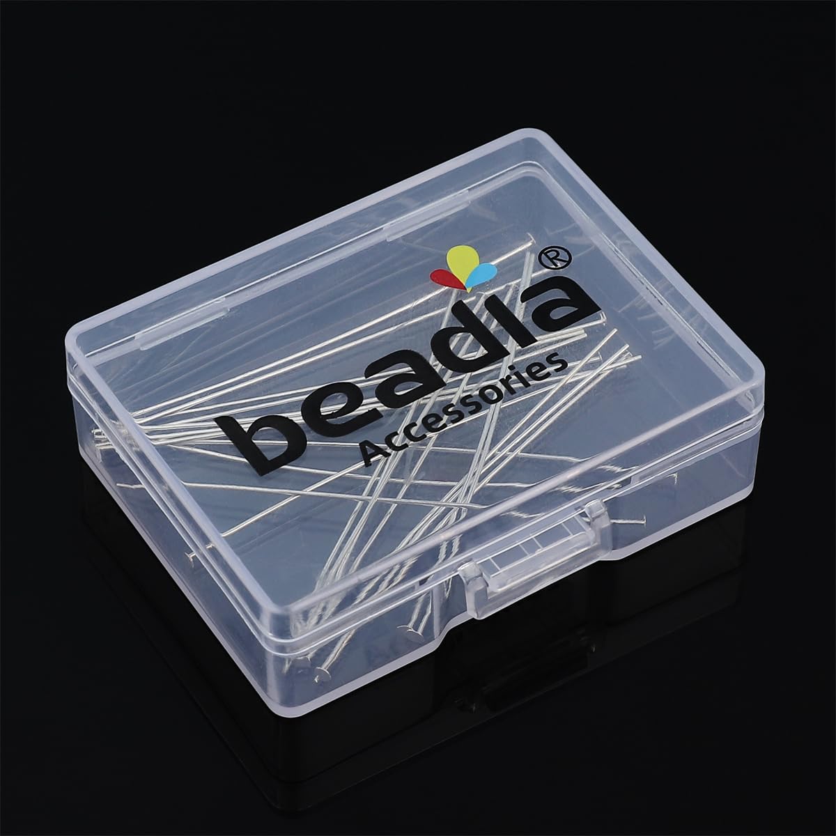 BEADIA 925 Sterling Silver Flat Head Pins 0.5x50mm 20pcs for Jewelry Making Findings