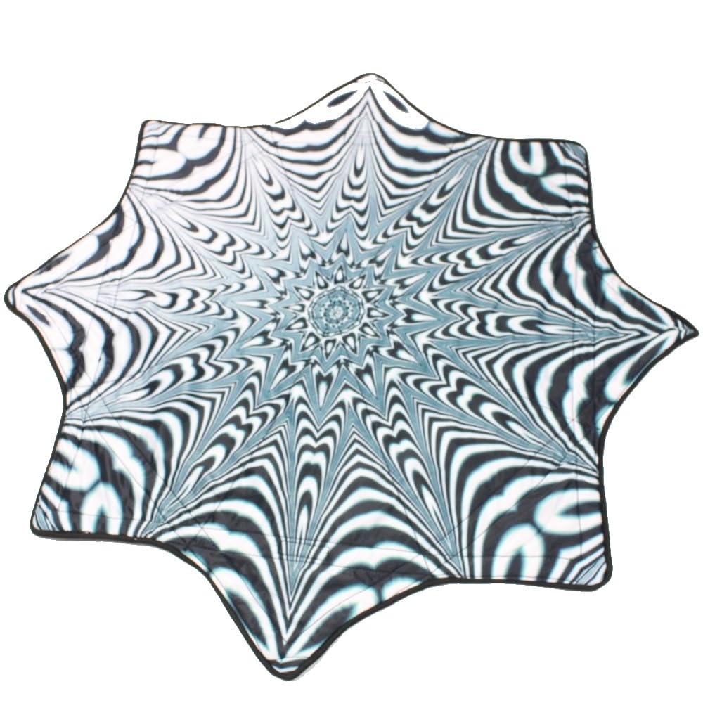 Mougee (moo-JEE) Air Flow Star - EON Design Collection - for Beginners&Advanced - Fun&Challenging - Double Stitched Flow Toy - Vibrant Colors&Patterns 28” Diameter - Zebradelic
