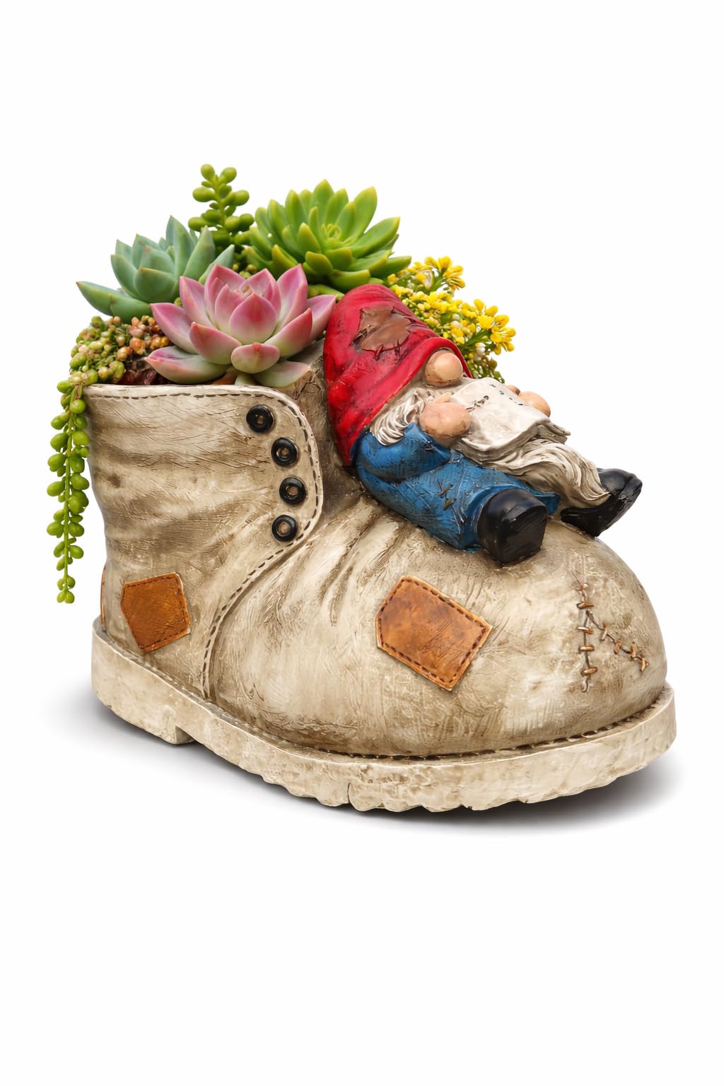 Cute Planter Gnome Plant Pots for Succulent Unique Resin Flower Pot with Drainage Hole Funny Gifts for Plant Lovers