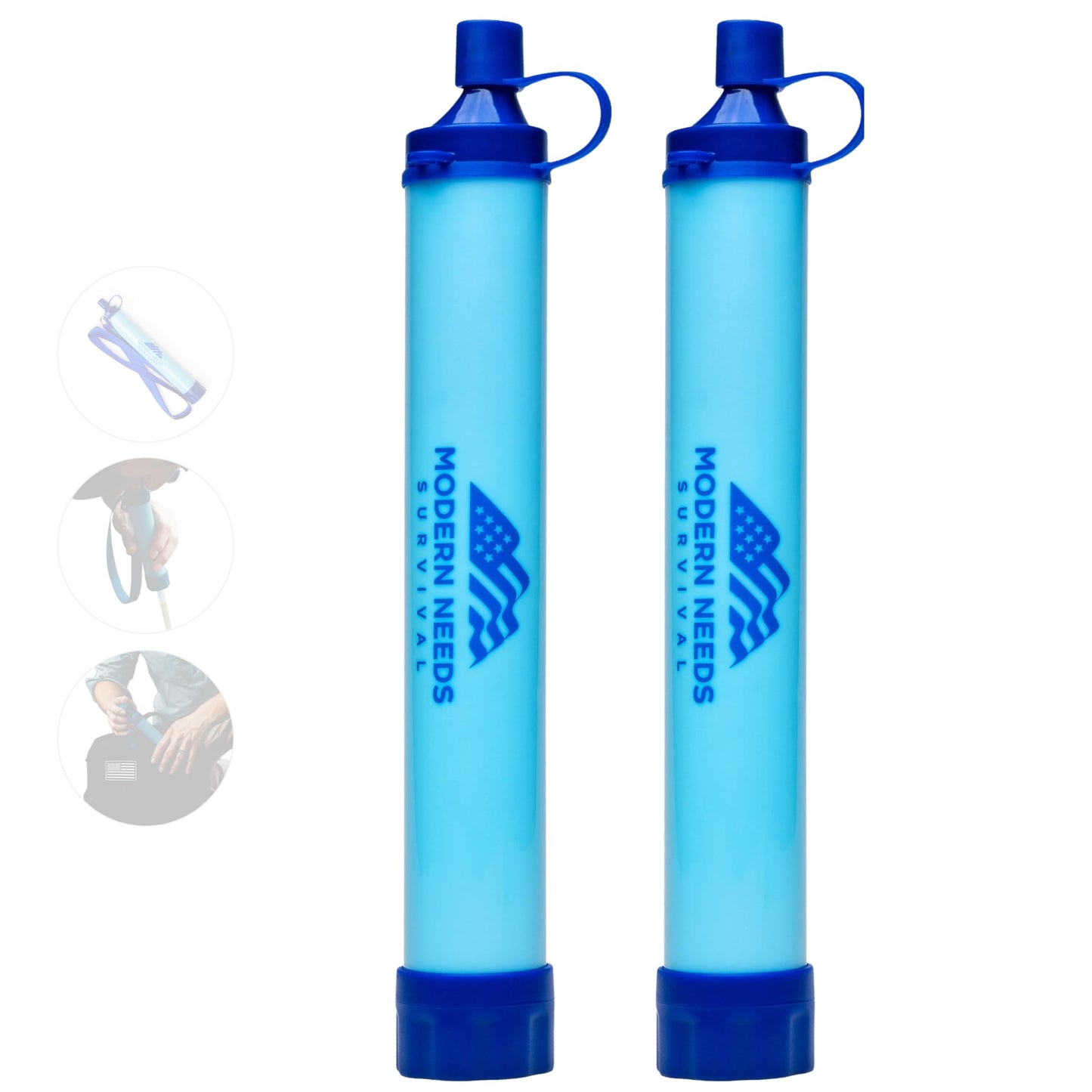 MODERN NEEDS Ready Filter Personal Water Filter Straw | Backpacking Water Filter for Hiking & Camping | Portable Water Purifier Camping | Emergency Survival Gear & Camping Survival Kit | 2 Pack