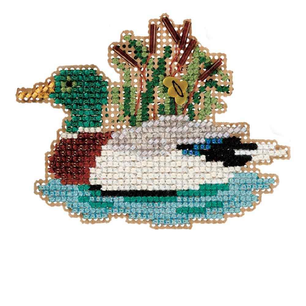 Mill Hill Mallard Beaded Counted Cross Stitch Ornament Kit 2010 Autumn Harvest MH18-0206