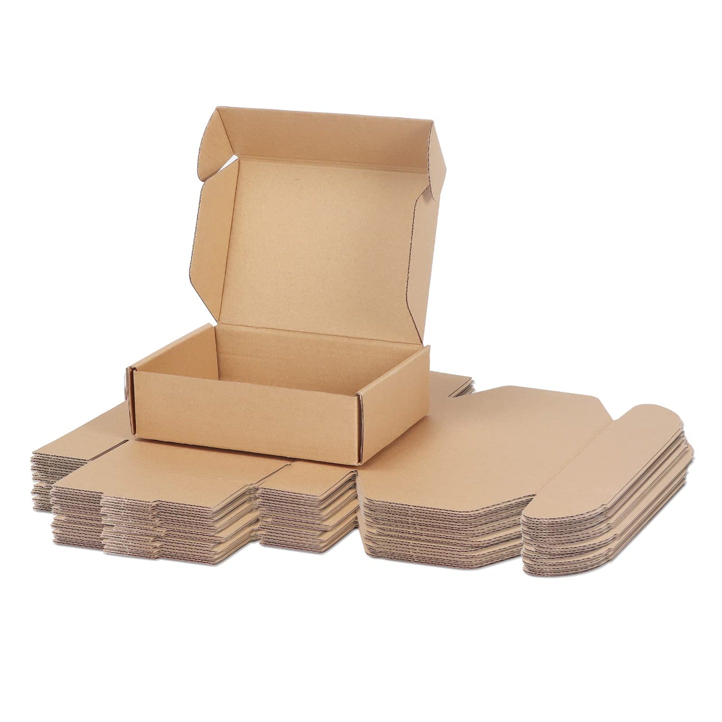 PHAREGE 7x5x2 inch Shipping Boxes Bulk 25 Pack Brown, Tab Lock Tuck Top Mailer Boxes for Packaging Small Business, Small Cardboard Gift Boxes for Wrapping Mailing Present