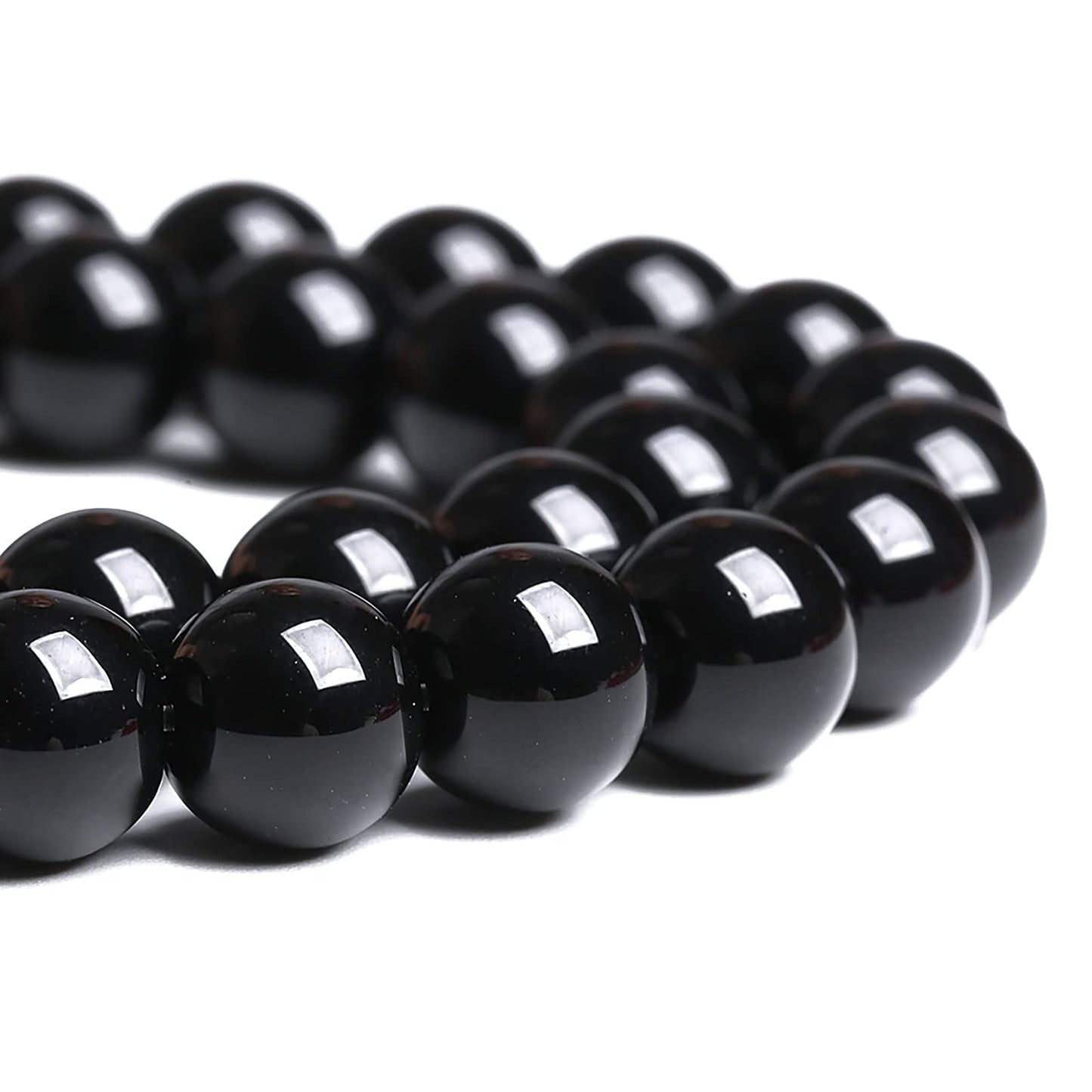 8mm 45PCS Natural Black Onyx Agate Round Loose Spacer Beads for Jewelry Making DIY Craft Bracelet 1 Strand 15"