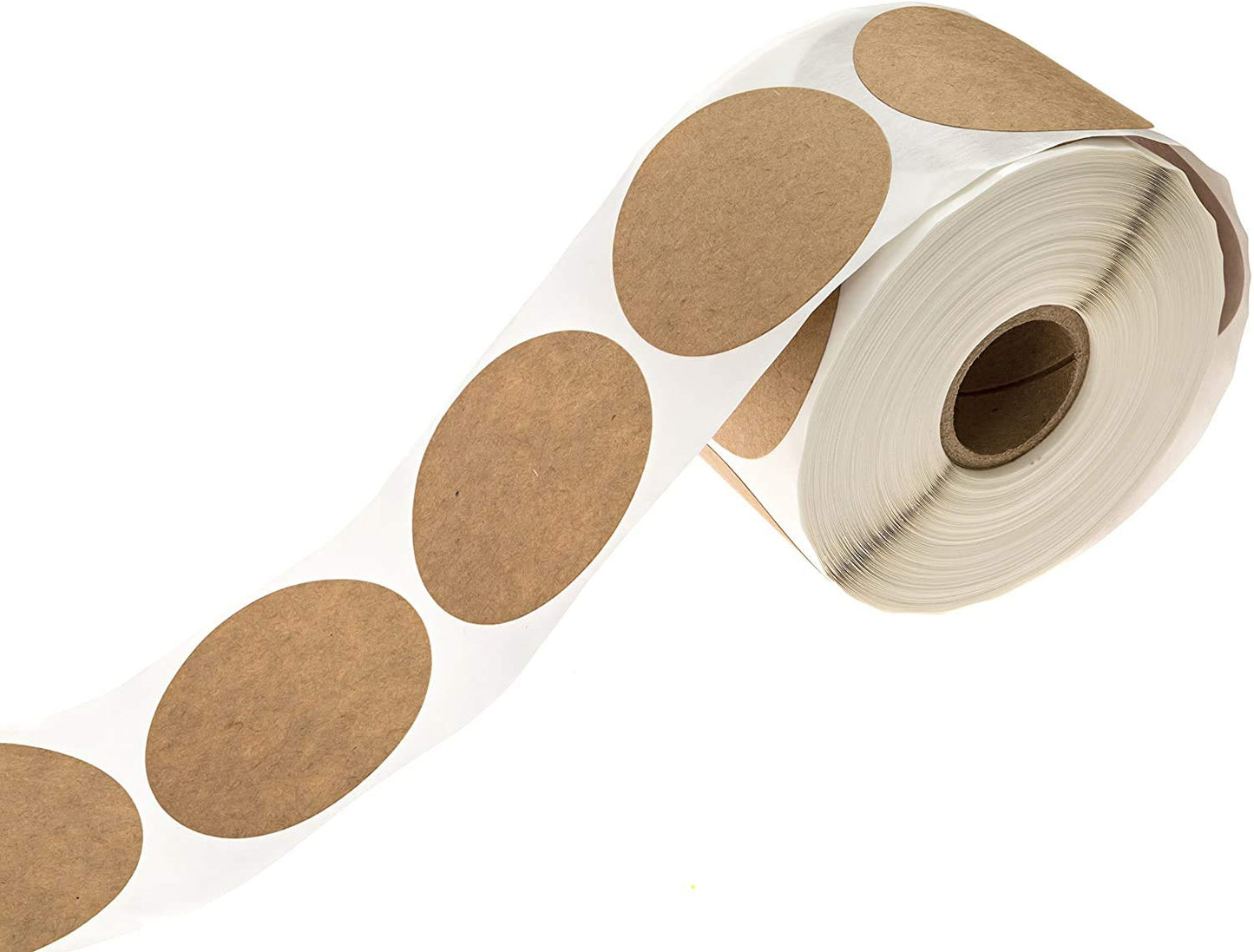 2" Natural Brown Kraft Stickers / 500 Circle Labels Roll/Permanent Adhesive Brown Kraft Round Organization Labels/Made in The USA