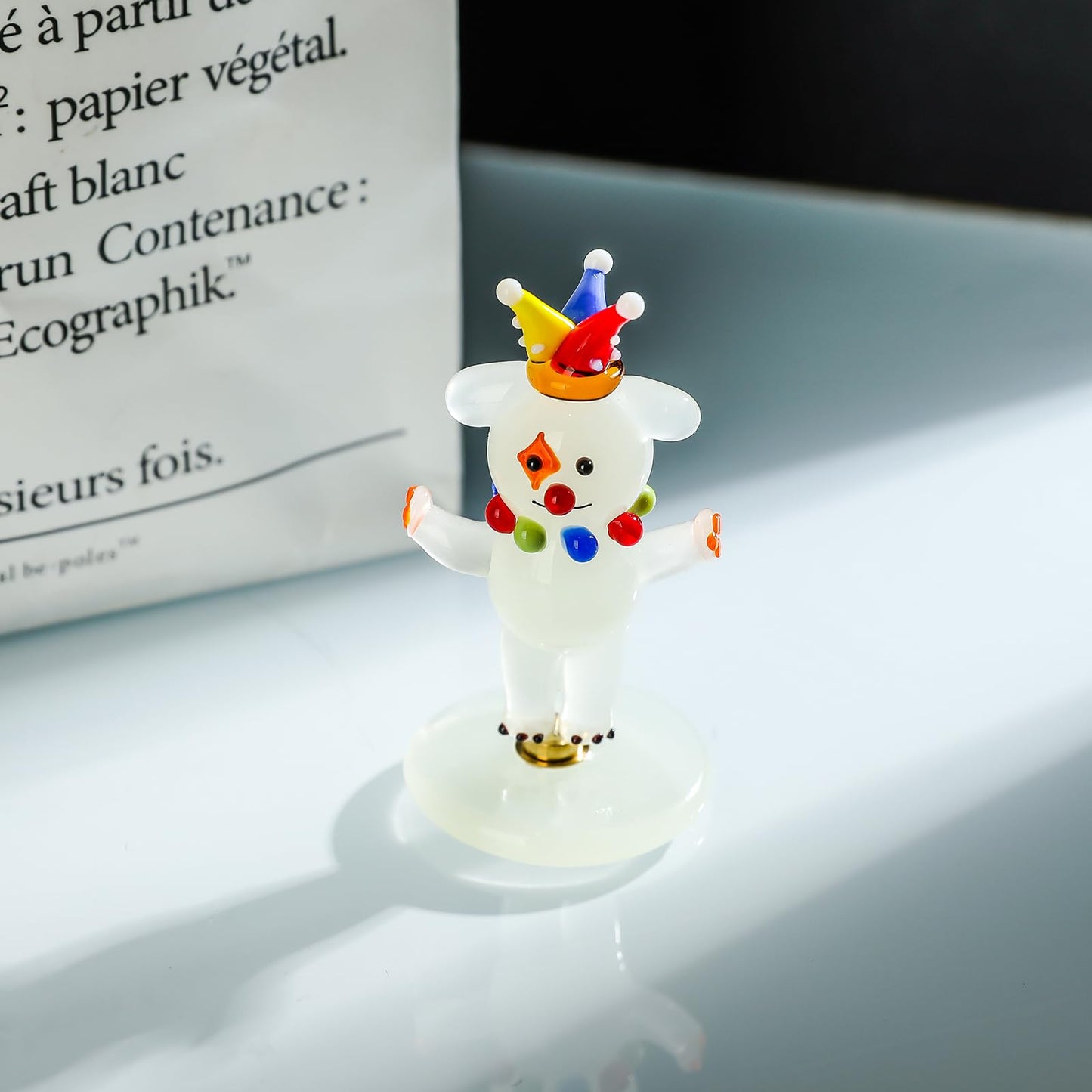 LONGSHENG - SINCE 2001 - Glass Clown Figurines, Rotatable Ornaments, Car Accessories Decorative Statue Collectible Gift